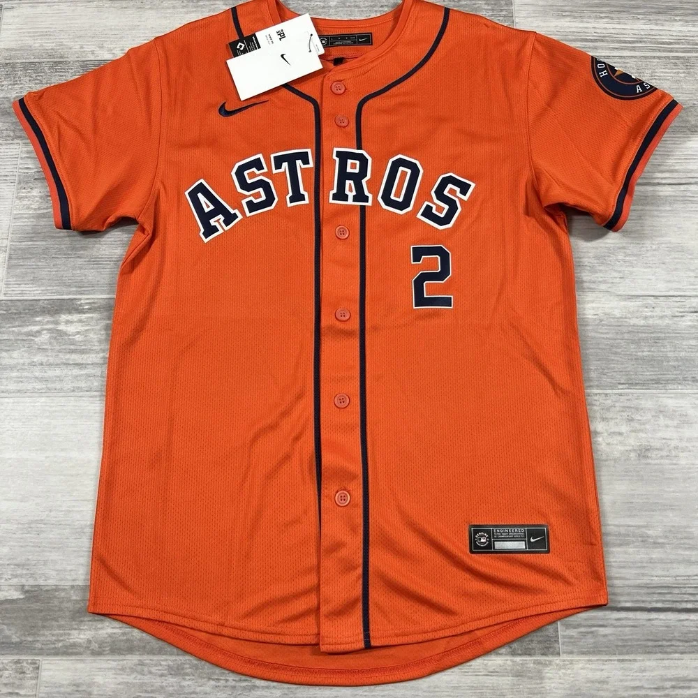 Nike Alex Bregman Jersey Orange Houston Astros‎ #2 Youth XL (18/20) $125 MSRP